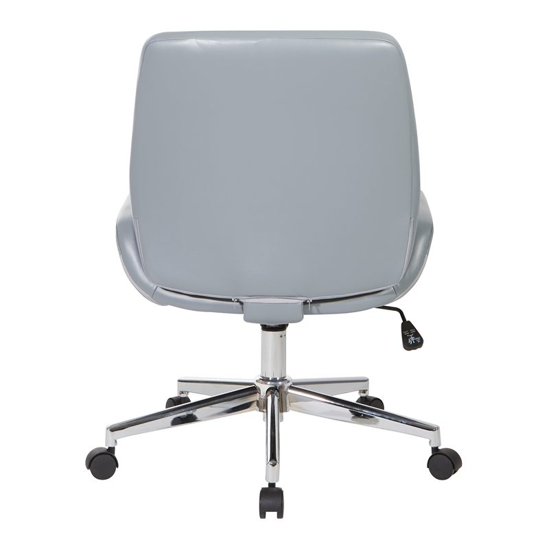 Scranton & Co Charcoal Gray Faux Leather Office Chair with Chrome Base