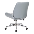 Scranton & Co Charcoal Gray Faux Leather Office Chair with Chrome Base