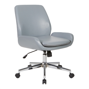 Scranton & Co Charcoal Gray Faux Leather Office Chair with Chrome Base