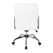 Scranton & Co White Faux Leather Office Chair with Chrome Base Flip Arms