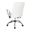 Scranton & Co White Faux Leather Office Chair with Chrome Base Flip Arms