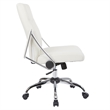 Scranton & Co Faux Leather Office Chair in Cream with Chrome Base