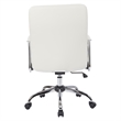 Scranton & Co Faux Leather Office Chair in Cream with Chrome Base