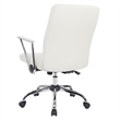 Scranton & Co Faux Leather Office Chair in Cream with Chrome Base
