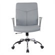 Scranton & Co Charcoal Faux Leather Office Chair with Chrome Base