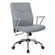 Scranton & Co Charcoal Faux Leather Office Chair with Chrome Base