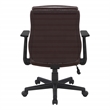 Scranton & Co Mid-Back Office Chair in Chocolate Faux Leather with Flip Arms