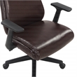Scranton & Co Mid-Back Office Chair in Chocolate Faux Leather with Flip Arms