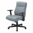 Scranton & Co Mid-Back Office Chair in Charcoal Gray Faux Leather Flip Arms
