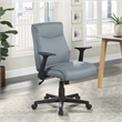 Scranton & Co Mid-Back Office Chair in Charcoal Gray Faux Leather Flip Arms