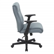 Scranton & Co Mid-Back Office Chair in Charcoal Gray Faux Leather Flip Arms