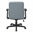 Scranton & Co Mid-Back Office Chair in Charcoal Gray Faux Leather Flip Arms