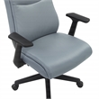 Scranton & Co Mid-Back Office Chair in Charcoal Gray Faux Leather Flip Arms