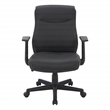Scranton & Co Mid-Back Office Chair in Black Faux Leather with Flip Arms