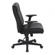 Scranton & Co Mid-Back Office Chair in Black Faux Leather with Flip Arms