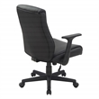 Scranton & Co Mid-Back Office Chair in Black Faux Leather with Flip Arms