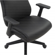 Scranton & Co Mid-Back Office Chair in Black Faux Leather with Flip Arms