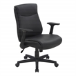 Scranton & Co Mid-Back Office Chair in Black Faux Leather with Flip Arms