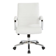 Scranton & Co Low Back Executive Office Chair in White Faux Leather Chrome