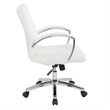 Scranton & Co Low Back Executive Office Chair in White Faux Leather Chrome
