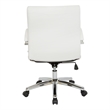 Scranton & Co Low Back Executive Office Chair in White Faux Leather Chrome