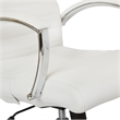Scranton & Co Low Back Executive Office Chair in White Faux Leather Chrome