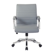 Scranton & Co Executive Low Back Chair in Charcoal Faux Leather Chrome Base
