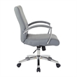 Scranton & Co Executive Low Back Chair in Charcoal Faux Leather Chrome Base