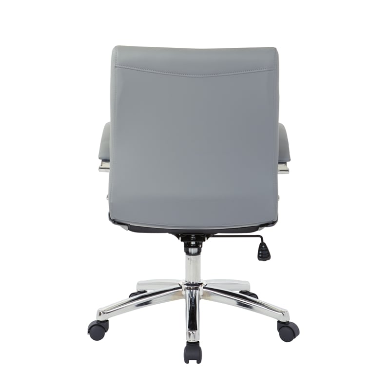 Scranton & Co Executive Low Back Chair in Charcoal Faux Leather Chrome Base
