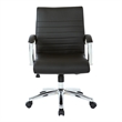 Scranton & Co Executive Low Back Chair in Black Faux Leather Chrome Base