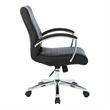 Scranton & Co Executive Low Back Chair in Black Faux Leather Chrome Base