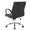 Scranton & Co Executive Low Back Chair in Black Faux Leather Chrome Base