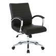 Scranton & Co Executive Low Back Chair in Black Faux Leather Chrome Base