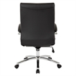Scranton & Co Executive Mid-Back Chair in Black Faux Leather Chrome Base