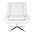 Scranton & Co Swivel Guest Chair in White Faux Leather Aluminum Star Base