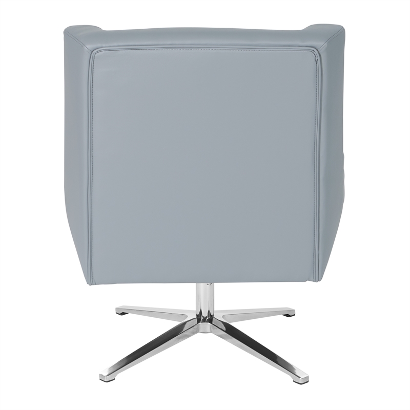 Scranton & Co Swivel Guest Chair in Charcoal Gray Faux Leather Aluminum Base