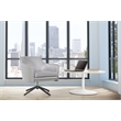 Scranton & Co Swivel Guest Chair in Charcoal Gray Faux Leather Black Base