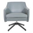 Scranton & Co Swivel Guest Chair in Charcoal Gray Faux Leather Black Base