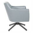 Scranton & Co Swivel Guest Chair in Charcoal Gray Faux Leather Black Base