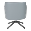 Scranton & Co Swivel Guest Chair in Charcoal Gray Faux Leather Black Base