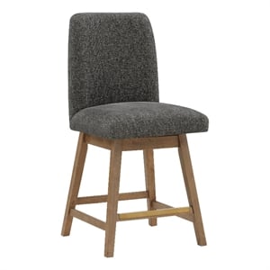 Scranton & Co 26&quot Swivel Counter Stool Set of 2 in Charcoal Fabric