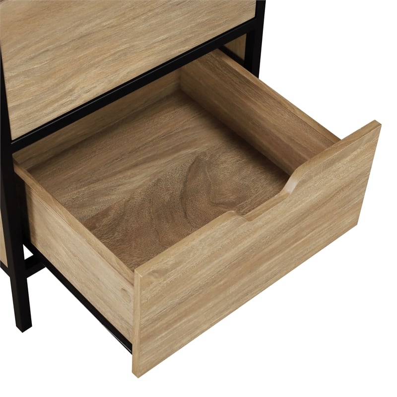 Scranton & Co 3-Drawer Accent Storage Cabinet in Oak Fully Assembled