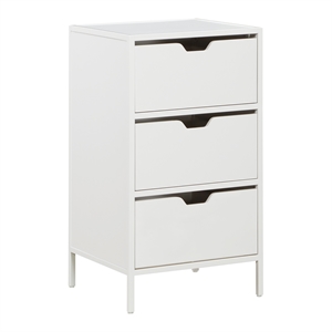 Scranton & Co 3-Drawer Accent Storage Cabinet in White Engineered Wood