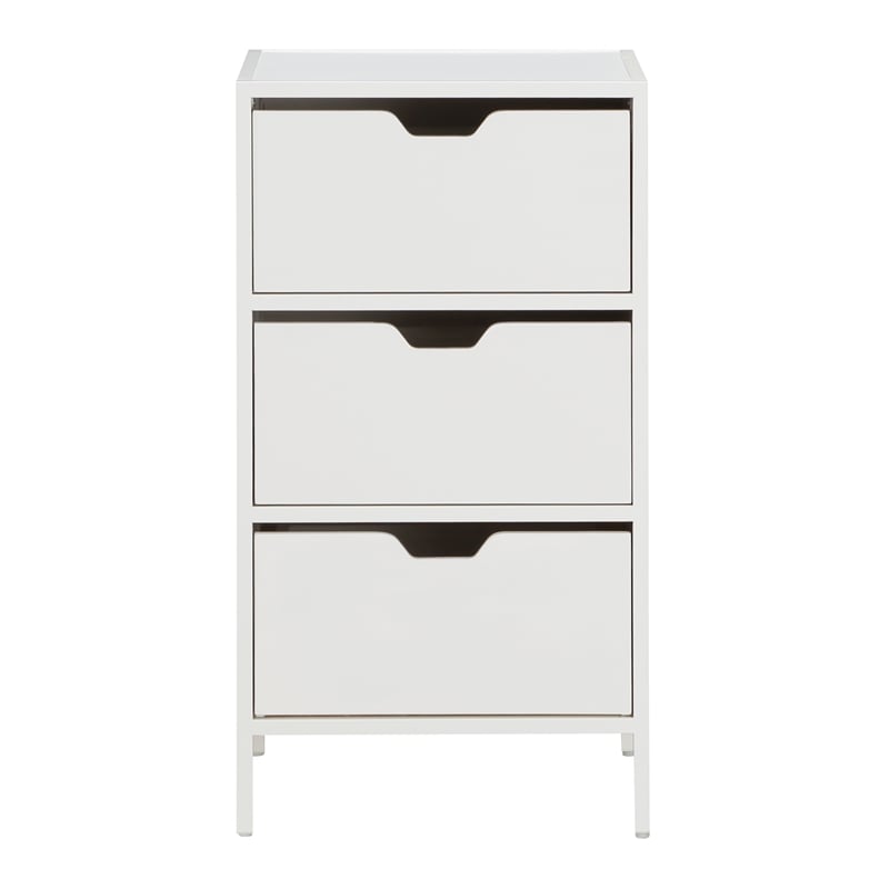 Scranton & Co 3-Drawer Accent Storage Cabinet in White Engineered Wood