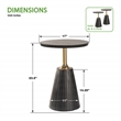 Scranton & Co Modern Accent Side Table in Black Wood with Metal Base 2 Pack