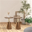 Scranton & Co Modern Accent Side Table Golden Honey Amber Wood Metal Base 2 Pack