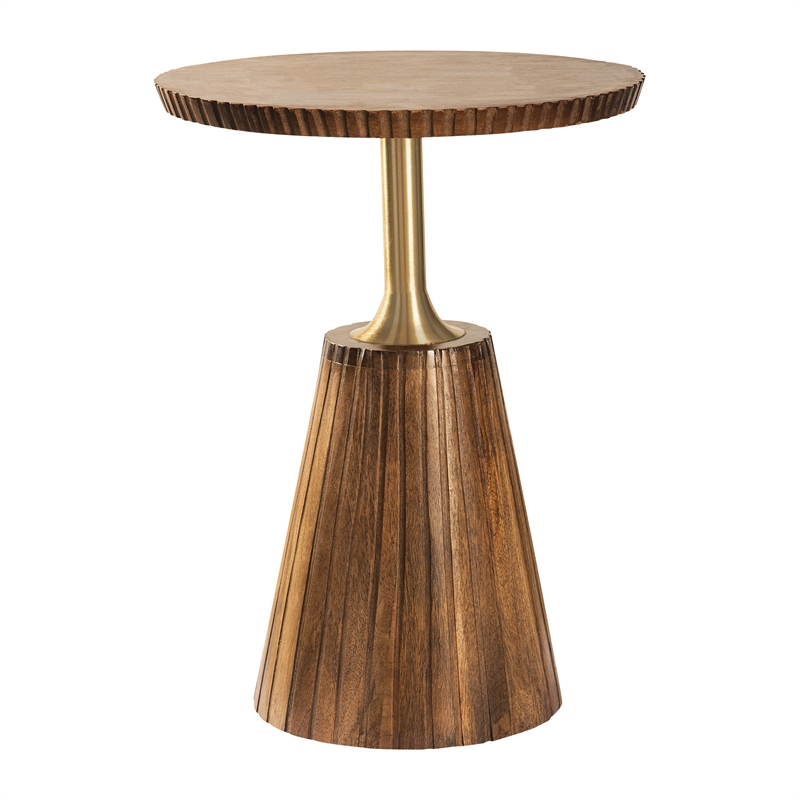 Scranton & Co Modern Accent Side Table Golden Honey Amber Wood Metal Base 2 Pack