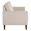 Scranton & Co Mid-Century 2-Cushion Loveseat in Cream Fabric