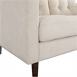Scranton & Co Mid-Century 2-Cushion Loveseat in Cream Fabric