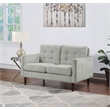 Scranton & Co Mid-Century 2-Cushion Loveseat in Smoke Gray Fabric